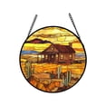 thumbnail image 1 of Stained Glass Window Hanging Ornament for Home and Garden with Colorful Light Display, 1 of 6