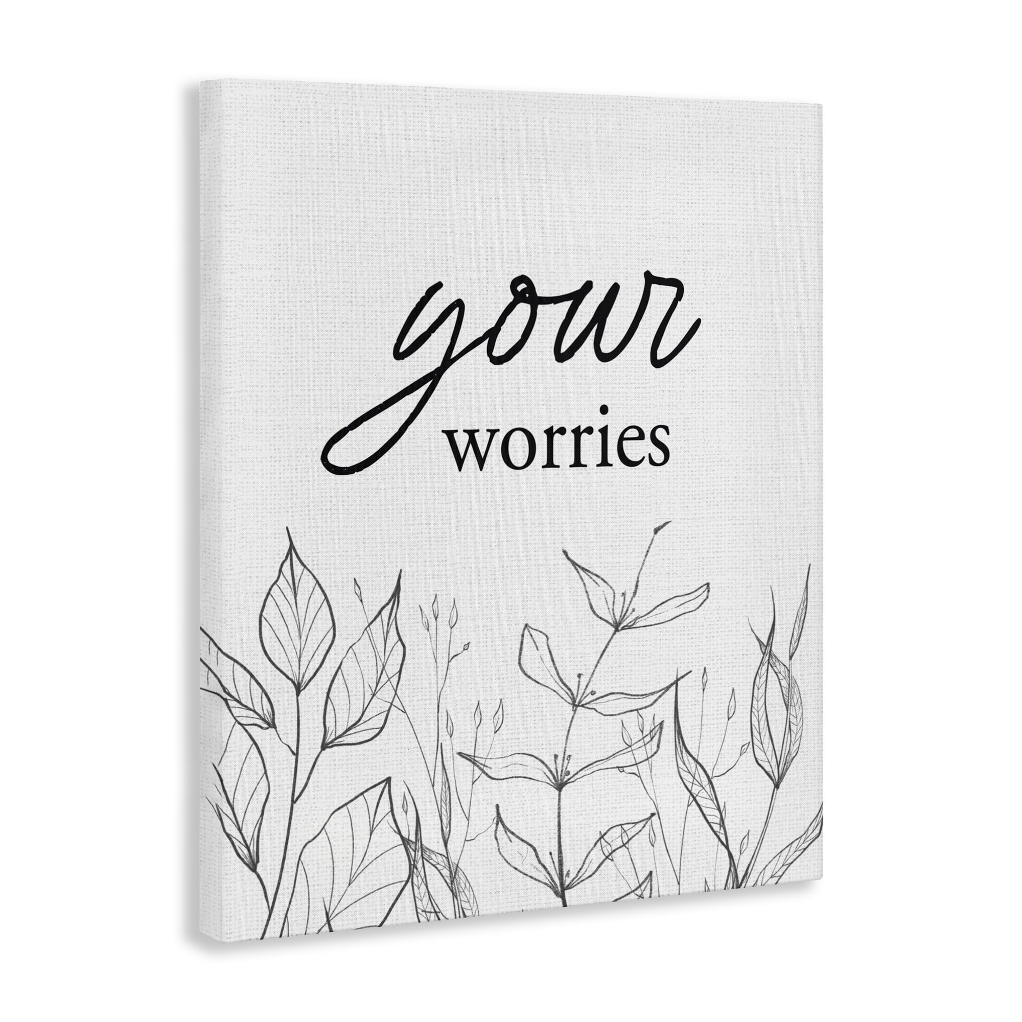 Your Worries Minimalist Leaves Canvas Wall Art, design by Lettered and Lined