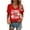 Red, variant on Womens Valentine T Shirts V-Neck Love Heart Printed Tee Short Sleeve Spring Summer Tops