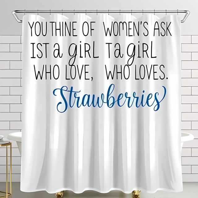 Whimsical White Shower Curtain with Charming Quote & Stylish Script - Perfect for Unique Bathroom Decor