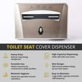 thumbnail image 3 of Toilet Seat Cover Dispenser by Oasis Creations –Wall Mount – Heavy Duty Commercial or Residential – Gold, 3 of 7