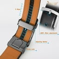 thumbnail image 6 of JASGOOD Men's Leather Belt Automatic Ratchet Buckle Slide Belt for Dress Casual Trim to Fit, 6 of 10
