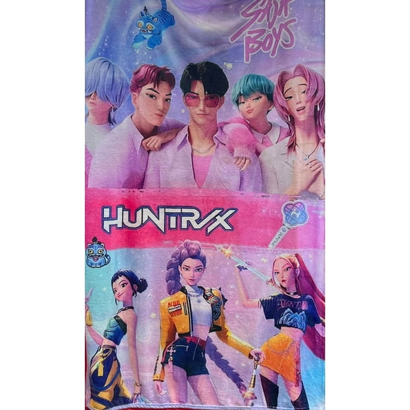 Exclusiva! Cobija Frazada Ultra Suave Saja Boys K-Pop Demon Hunters