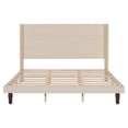 thumbnail image 6 of Amara Minimalist King Size Platform Bed Frame with 54"H Headboard, No Box Spring Needed, Beige, 6 of 6
