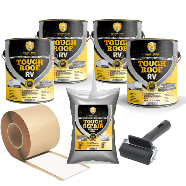 Tough Roof RV Sealant Kit, 87 UV Reflective RV Roof Coating, Will