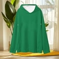 thumbnail image 4 of HAPIMO Women's Hoodies Casual Long Sleeve Pullover Hooded Sweatshirts Fall Winter Trendy Sweatshirts Solid Side Zip Breastfeeding Tops Green XXL, 4 of 5