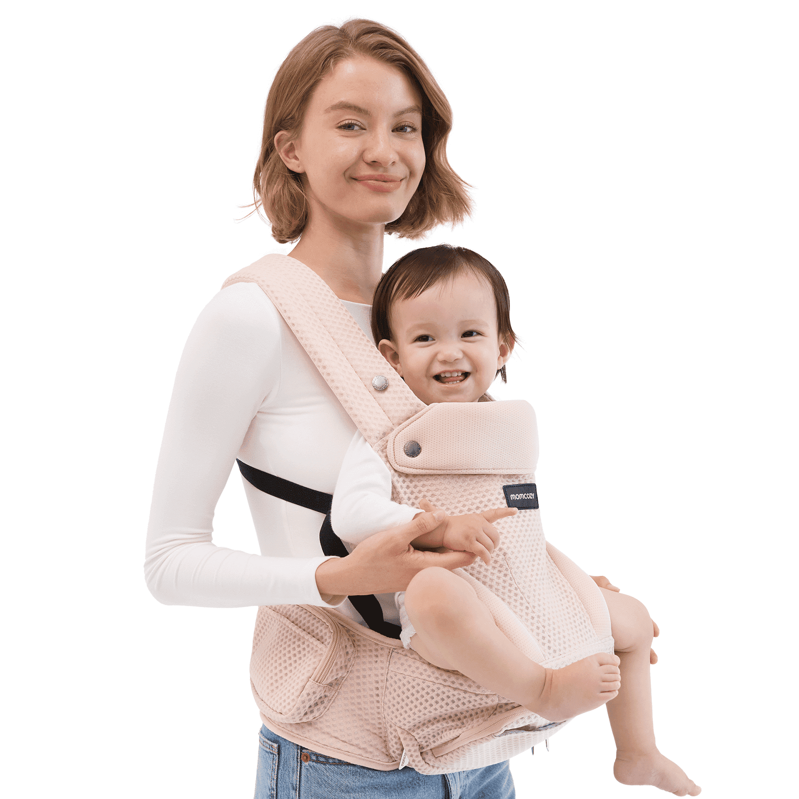 BabbleRoo 6-in-1 Baby Carrier With Hip Seat - Ergonomic Carrier For Newborn To Toddler 7-50 Lbs