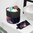 thumbnail image 6 of PhooArto Drawstring Cosmetic Bag, Barrel Shaped Portable Travel Makeup Bags, Space Stars Universe Cosmic Large Capacity Waterproof Multifunctional Bucket Toiletry Bag, 6 of 6