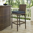 thumbnail image 4 of Crosley Bradenton 31" Wicker Patio Bar Stool in Brown and Navy (Set of 2), 4 of 5