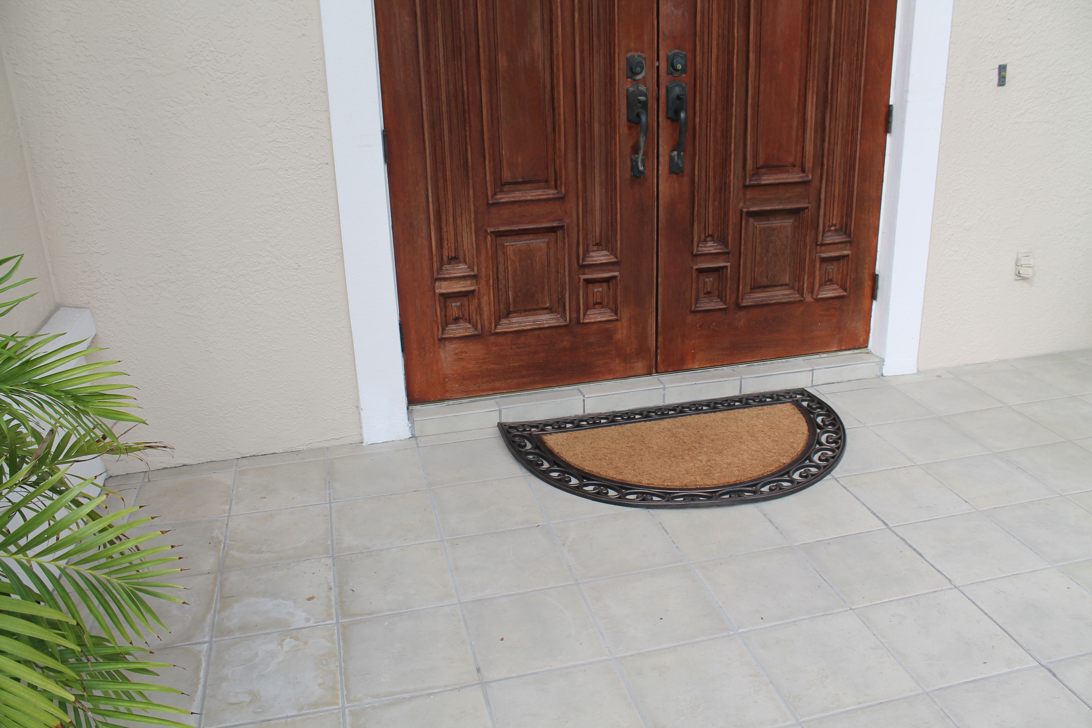 A1 Home Collections Half Round Double Doormat for Outdoor Entrance Front Door Mat 30"x48", Bronze-Border