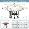 thumbnail image 2 of Spring Flower Round Fitted Tablecloth with Elastic Edge Wipeable Table Cloth Waterproof Reusable Outdoor Table Cover for Kitchen Picnic Patry Indoor Fits 45-52" Diameter Round Tables, 2 of 6