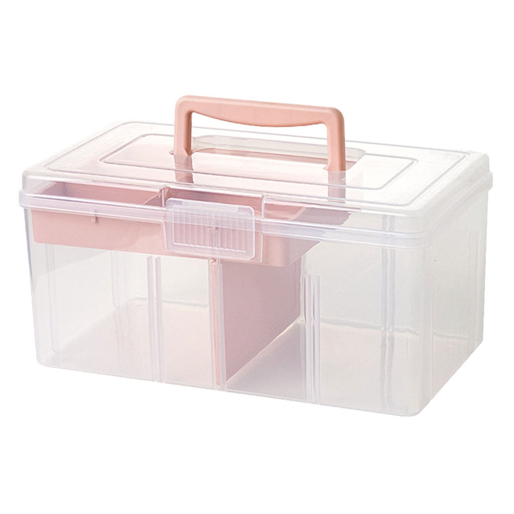 LEORX 1Pcs Small Storage Box For Craft Supplies And Art Materials Transparent Viewing Portable Handling