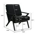 thumbnail image 3 of Wood Frame Accent Chair in Black with Sherpa-Like Fabric, 3 of 6