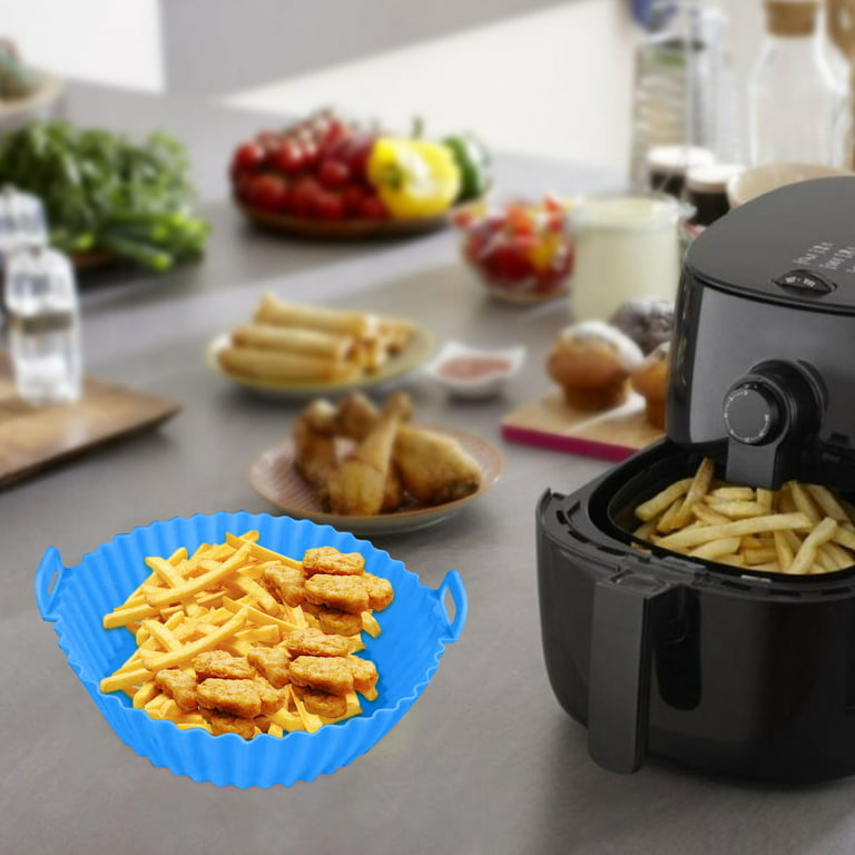 7.9inch Air Fryer Silicone Pot Round Liners, Upgraded Food Safe Air Fryers Oven Accessories Reusable Air Fryer Basket Air Fryer Silicone Pot Bowl