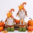 thumbnail image 6 of Set of 4 Thanksgiving Fabric Gnome and Scarecrow Dolls with Sunflower Hats and Weighted Standing Base, Festive Tabletop Decoration for Mantel, Shelf, and Holiday Party., 6 of 7