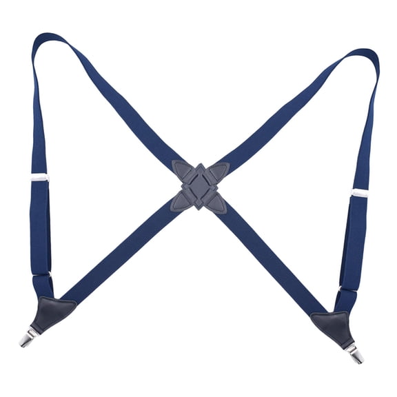 Wxqbjtam Men Women Suspenders x Shaped Lightweight Portable Adjustable Trendy 1inch Width Navy Blue