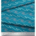 thumbnail image 3 of Soimoi Blue Velvet Fabric Swirl Abstract Print Fabric by Yard 58 Inch Wide, 3 of 3