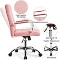 thumbnail image 5 of YEXJ Mid-Back Office Chair with Arms Swivel PU Leather Height Adjustable Office Executive Chair, Pink, 5 of 10