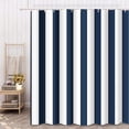 thumbnail image 2 of Shower Curtain Abstract Classic Navy Blue and White Stripe Graphic Modern Waterproof Polyester Fabric Set with Hooks 70"W x 72"L (Pack of 1), 2 of 6