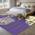 thumbnail image 4 of 5'x7' Area Rugs for Living Room Bedroom, Happy Easter Rabbits Washable Rug Carpet Runner Indoor Outdoor, Spring Daisy Purple Silhouette Wooden Grain Non Slip Floor Mats Area Rug for Kitchen, Nursery, 4 of 8