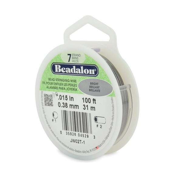 Beadalon Wire .015" 100ft Bright Silver 7 Strand