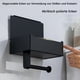 thumbnail image 3 of Accesorio de baño moderno, soporte para papel higiénico con estante para teléfono, dispensador de rollo doble de acero inoxidable, mano de obra exquisita, acabado negro mate, organizador multiusos, 3 of 7