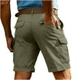thumbnail image 5 of Men's Gym Shorts Men's Casual Solid Color Fashion Pockets Comfortable Cargo Short Pants Army Green XL, 5 of 9