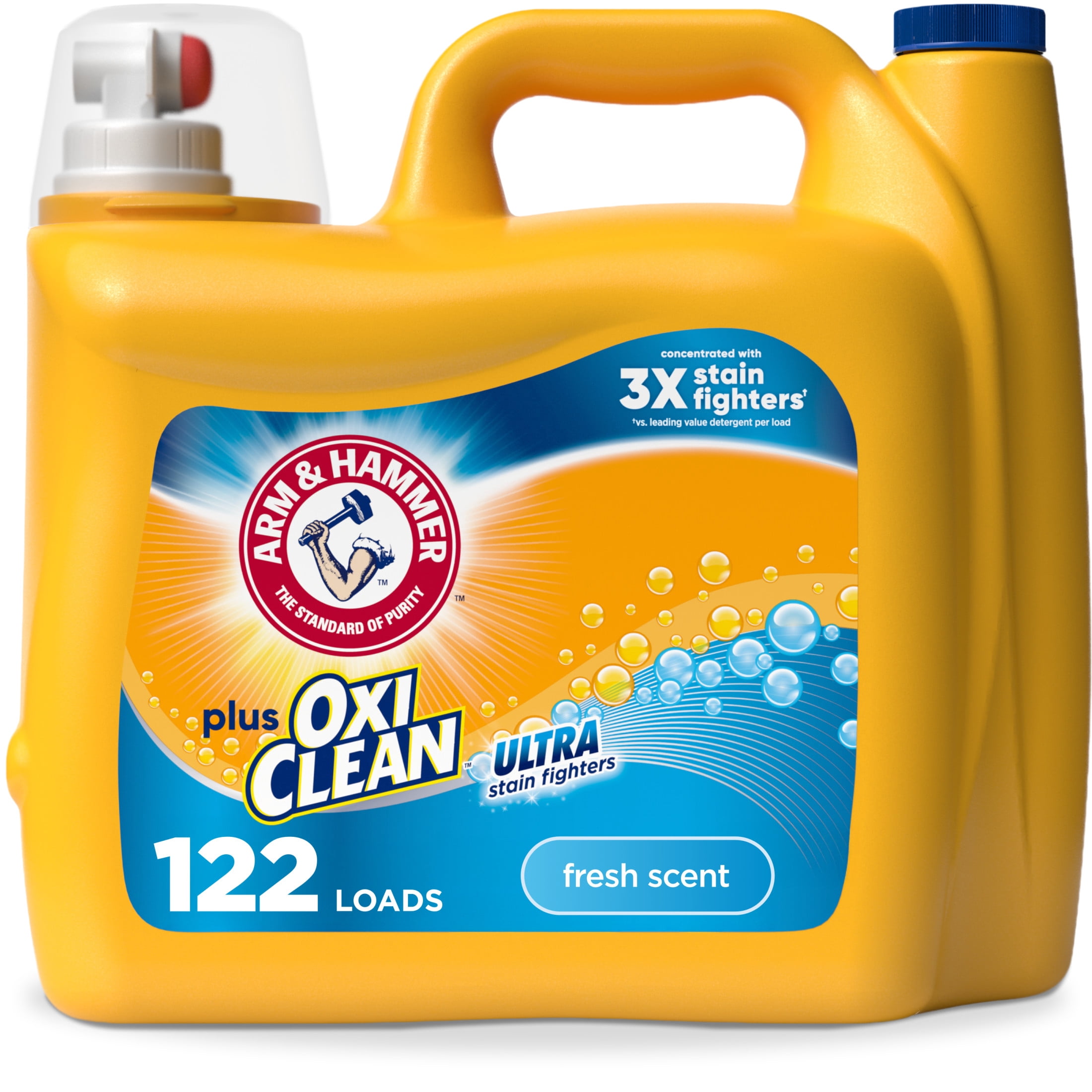 (2 pack) ARM & HAMMER Plus OxiClean Ultra Stain Fighters Liquid Laundry Detergent, Fresh Scent 158.6 Fl Oz