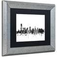 thumbnail image 2 of Trademark Fine Art 'Jersey City NJ Skyline B&W' Canvas Art by Michael Tompsett Black Matte, Silver Frame, 2 of 4