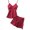 Wine, variant on SAZBJOJN 2 Piece Silk Pajamas for Women Satin Lace Trim Spaghetti Strap Cami Top and Shorts Soft Silky Sleepwear Casual Pajamas for Women Set Home Loungewear Red Size L
