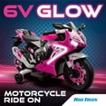 thumbnail image 2 of Kid Trax 6V Glow Electric Toddler Kids Motorcycle - Toddler Bike, Indoor/Outdoor Toys, Durable, LED Headlights and Body Light, Realistc Sounds, Kids Ride On Toys, Max Weight 65lbs, Ages 3+, Pink, 2 of 5