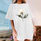 thumbnail image 2 of Camisetas de Manga Corta para las Mujeres Impresión Floral Cuello Redondo Gota Hombro Manga Superior Moda Casual para Verano Camisetas de Manga Corta para las Mujeres, 2 of 7