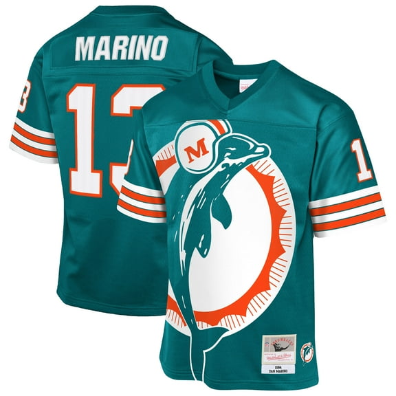 Youth-Mitchell & Ness Dan Marino Aqua Miami Dolphins 1984 Throwback Fashion Jersey