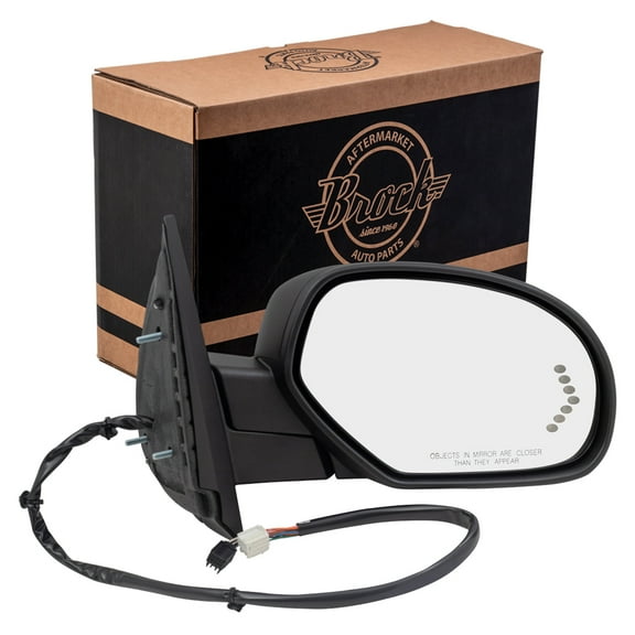 Brock Power Mirror for 2007-2014 Silverado 1500 Turn Signal Indicator Puddle Lamp Memory Heated