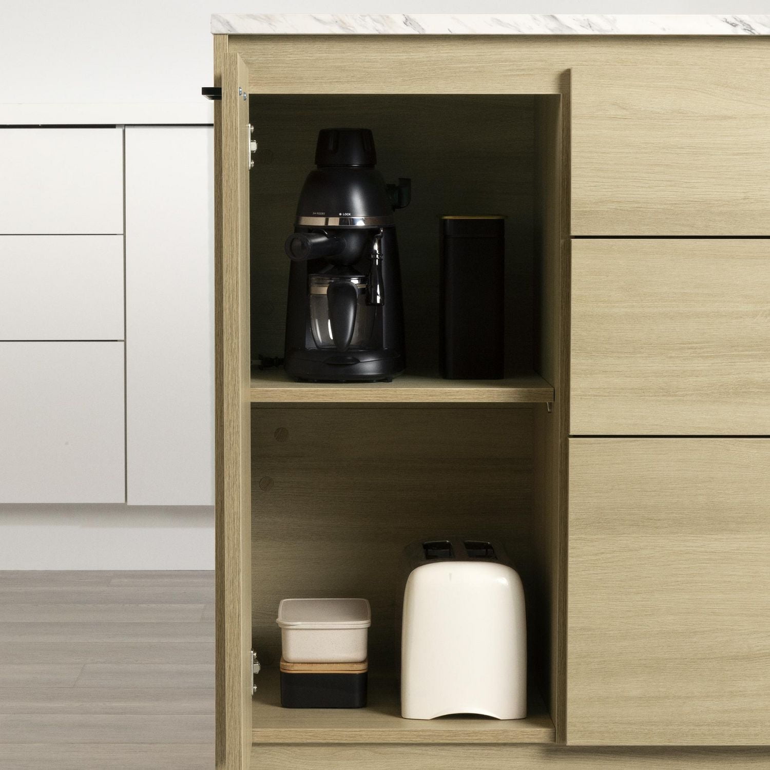 Southshore Myro Kitchen Island with Door and Drawers