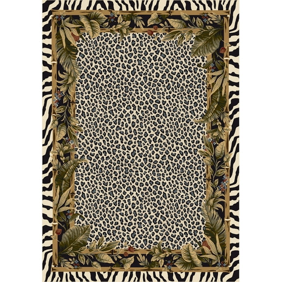 Milliken Signature Area Rug JUNGLE SAFARI SNOW LEOPARD Jungle Safari Snow Leopard 5' 4" x 7' 8" Rectangle