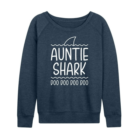 Instant Message - Auntie Shark - Women's Lightweight French Terry Long Sleeve Shirt