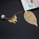 thumbnail image 3 of Marcapáginas de plumas de metal clásico de estilo chino, lindo material de latón, mariposa, flor eterna, regalos de papelería creativos, 3 of 5