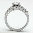 thumbnail image 3 of Luxe Jewelry Designs 2-Piece Women's Stainless Steel Channel Wedding Ring Set with Cubic Zirconia,, 3 of 4