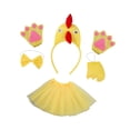 thumbnail image 4 of Disfraz de pollo, 5 piezas/juego, Pascua, para fiestas de Halloween, cosplay, niñas Amarillo, 4 of 9