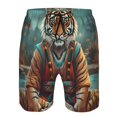 thumbnail image 3 of Fotbe Pond Meditating Tiger Trajes de Baño Estampados para Hombre, Shorts de Verano de Secado Rápido, Ropa de Playa, Bañadores-Small, 3 of 6