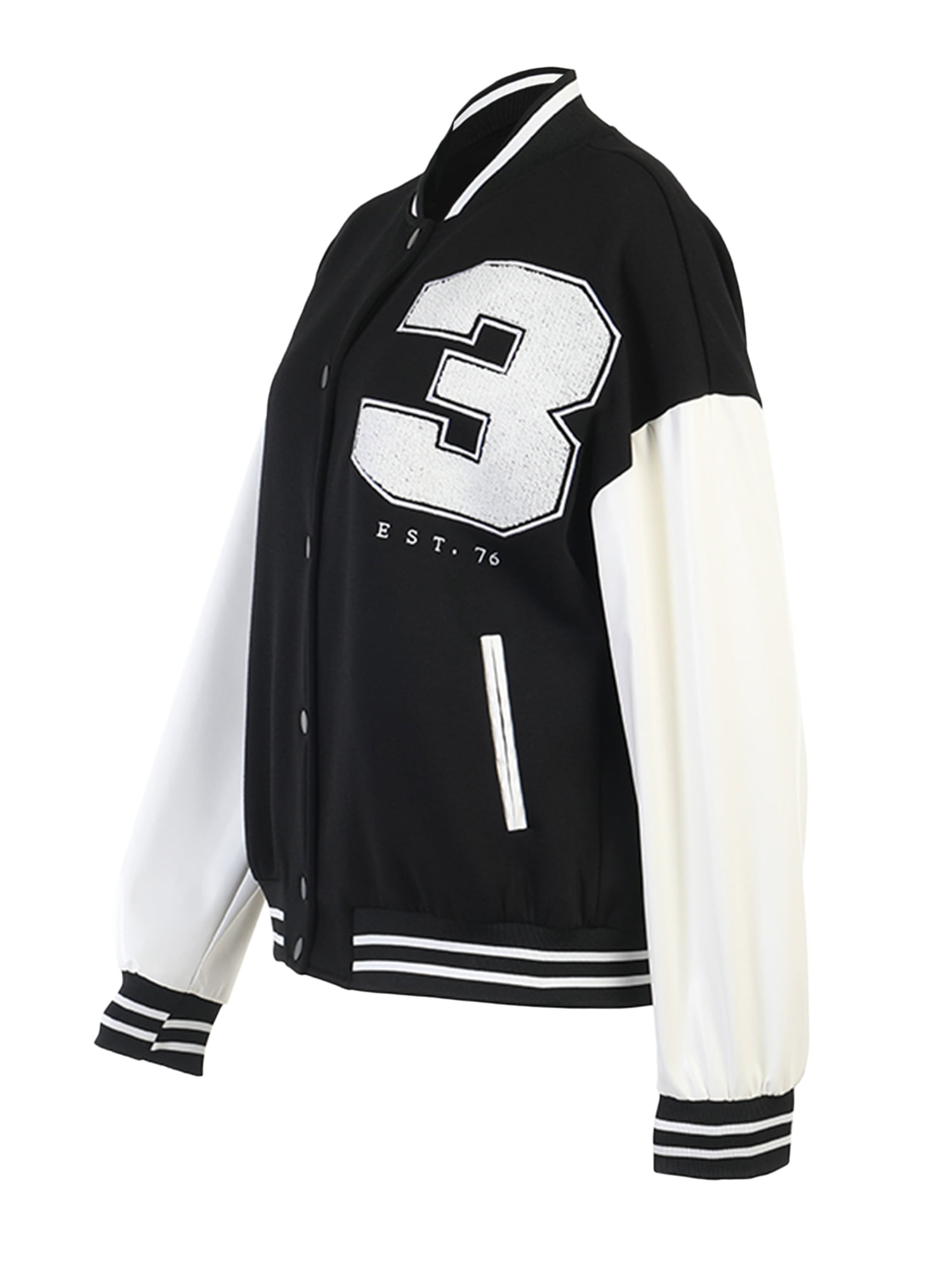 Baggy Jackets Vintage Varsity Bebiullo White Oversized Black Urban Coat Baseball Women\'s Jacket S Letter Print Bomber