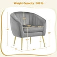 thumbnail image 4 of Yaheetech Channel Tufted Accent Armchair with Gold Metal Legs, Gray, 4 of 7