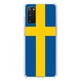 thumbnail image 1 of DistinctInk Clear Shockproof Hybrid Case for Galaxy S20 ULTRA / 5G (6.9" Screen) - TPU Bumper, Acrylic Back, Tempered Glass Screen Protector - Sweden Flag, 1 of 2