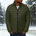 thumbnail image 2 of UVEASISHA Men's Lightweight Packable Down Jacket Insulated Winter Puffer Jackets Water-Resistant Zipper Puffy Coat Fashion Stand Collar Quilted Coats Army Green M, 2 of 7