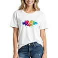 thumbnail image 2 of 2025 Women's Rainbow Heart Pride Shirt - LGBTQ+ Equality Graphic Tee | Short Sleeve Casual Crew Neck Summer LGBT Awareness Top, 2 of 3
