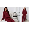 thumbnail image 6 of PRETTYGARDEN Womens Casual Two Piece Sets Fall Outfits Quarter Zip Sweatshirts Straight Leg Pants Sweatsuits Tracksuit, 6 of 6