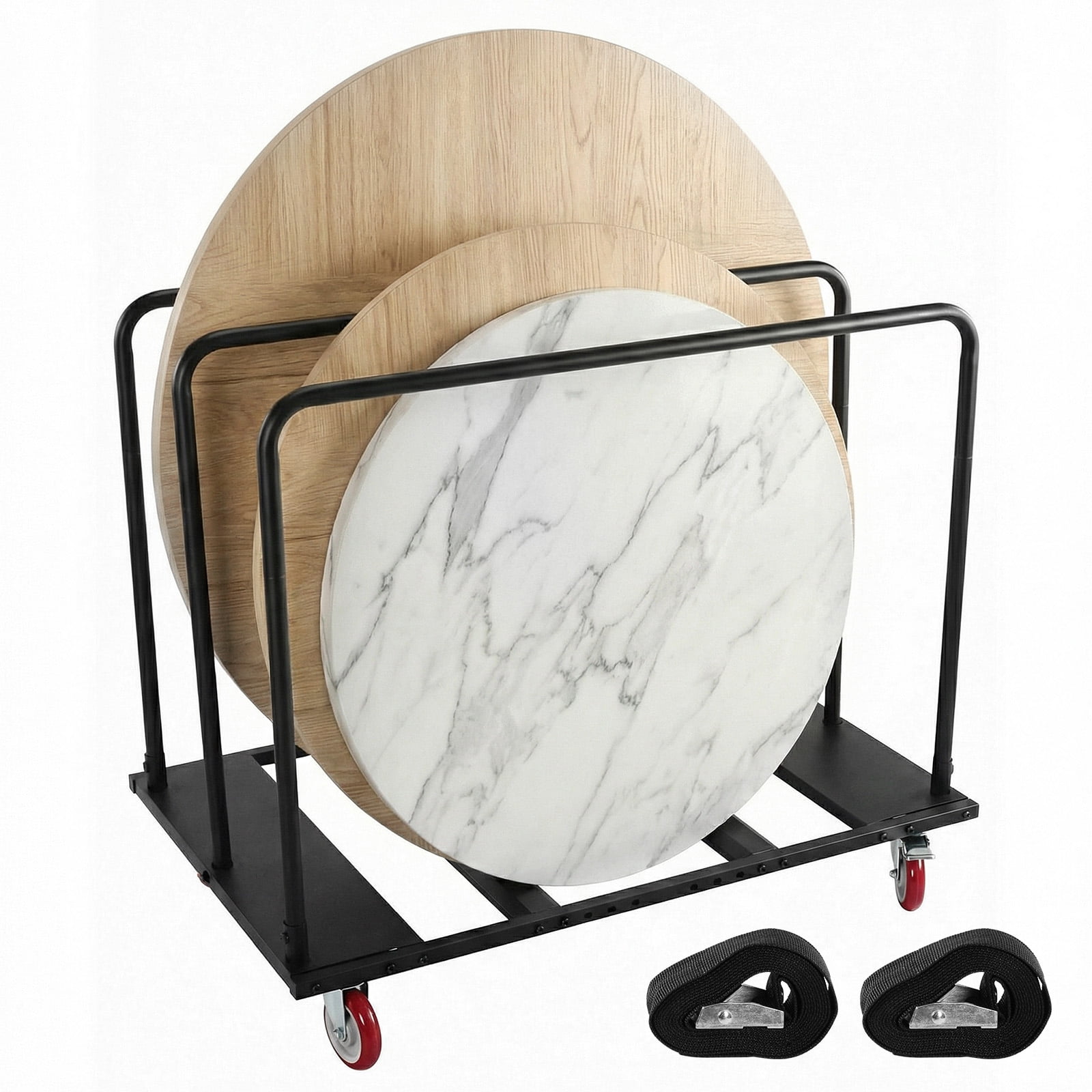 golytefs Folding Table Cart Heavy Duty Table Dolly with Pu Swivel Wheels 1800 Lbs Drywall Dolly Cart for Party Events Hotel Factory Warehouse