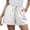 White, variant on Casual Linen Shorts For Women, Drawstring Elastic Waist Split Side Summer Line Comfy Lounge Short With Pocket White S