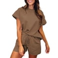 thumbnail image 2 of GZWYHT Lounge Sets for Women Comfy Sets for Women Clothing Women's Sets Casual Shirts Shorts Cozy Pajamas Sweatsuit Set Two Piece Sets for Women Two Piece Sets for Women Summer Coffee XXL, 2 of 7